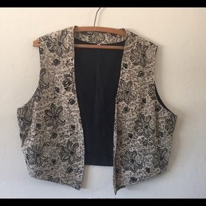 Vintage 80s 90s minimalist boho vest with mirrors